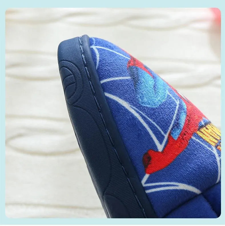 Cartoon Printed Spider-man Cotton Slippers For Children's Shoes Fashion New Style Warmth Autumn Winter Indoor Kids Boys Slipper