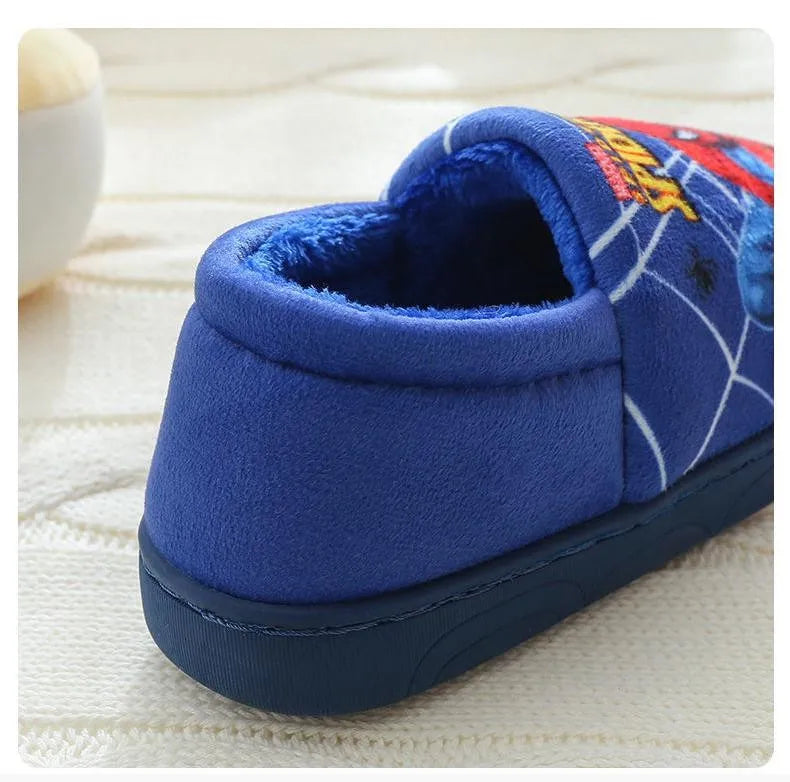 Cartoon Printed Spider-man Cotton Slippers For Children's Shoes Fashion New Style Warmth Autumn Winter Indoor Kids Boys Slipper