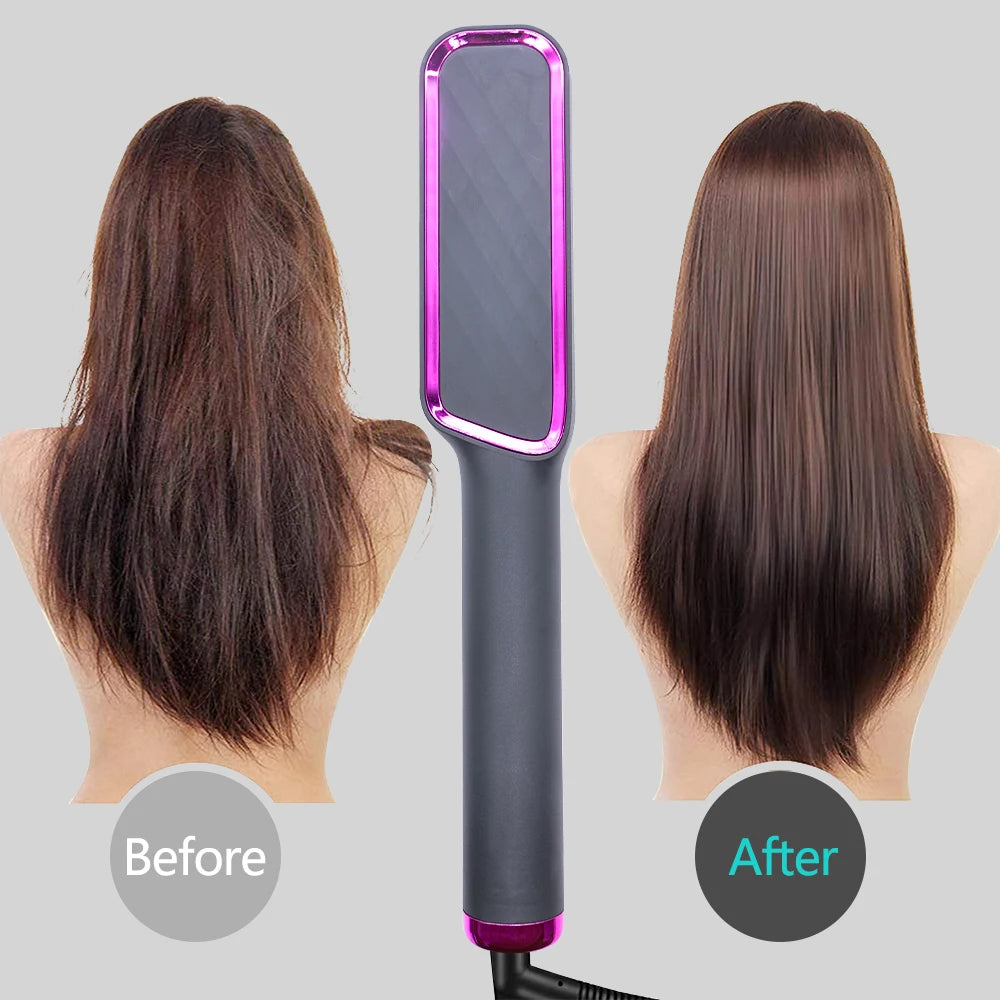 Electric Hot Comb Multifunctional Straight Hair Straightener Comb Negative Ion Anti-Scalding Styling Tool Straightening Brush